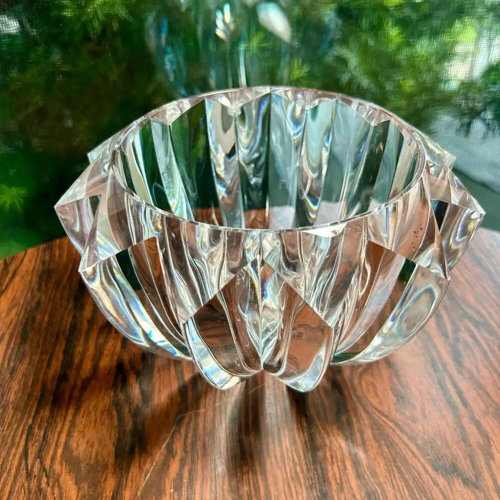 Vintage Judith Kruger Faceted Lucite Bowl – Grainware/Tiara Acrylic Centerpiece